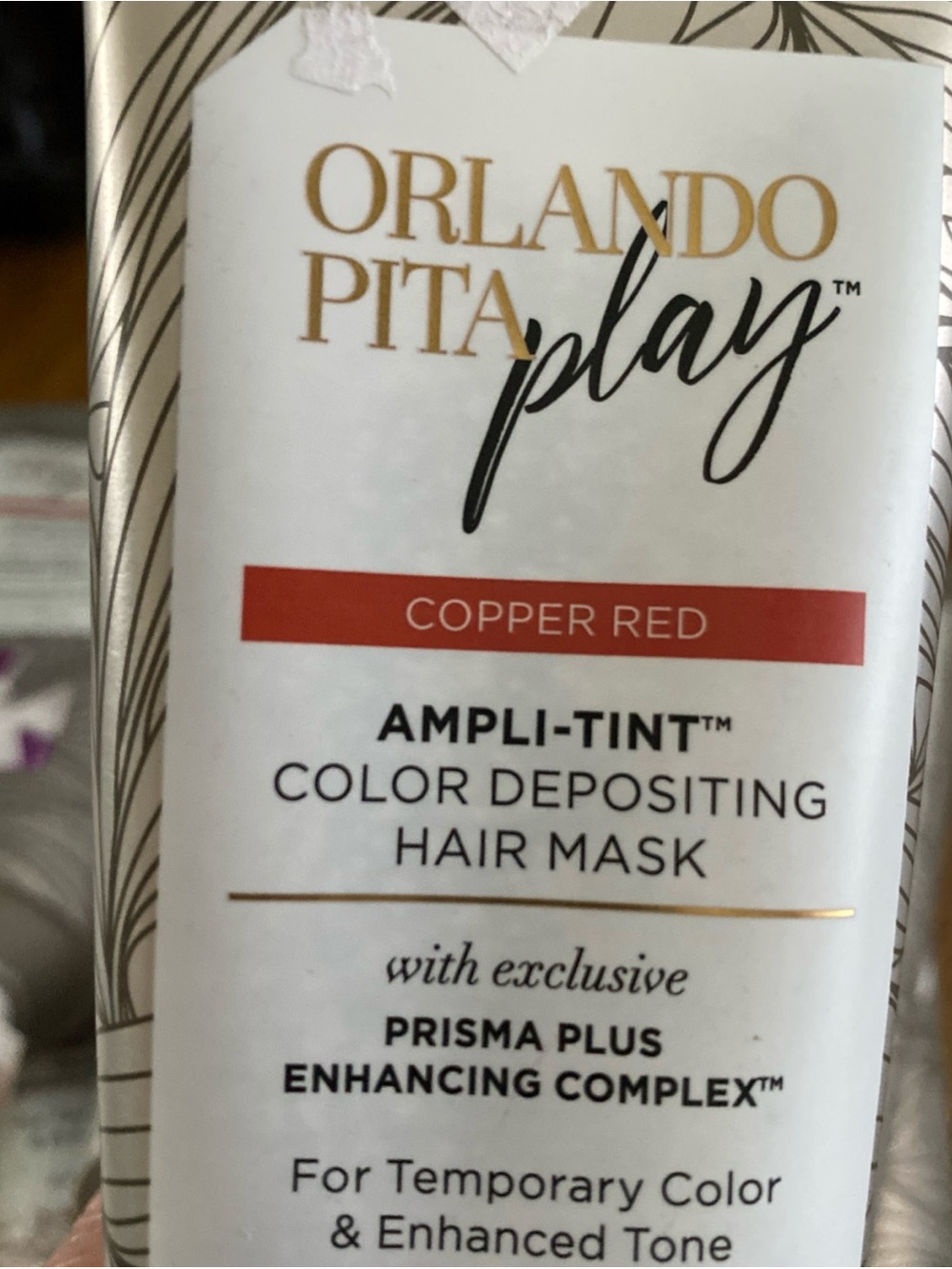 Orlando Pita Play COPPER RED Ampli-Tint Color Depositing Hair Mask 4oz ea.